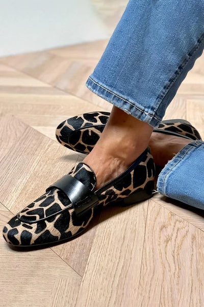 Animal Print Loafers with Elegant Detail