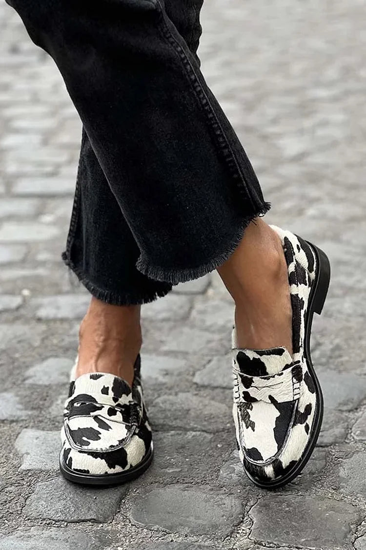 Cow-Print Loafers