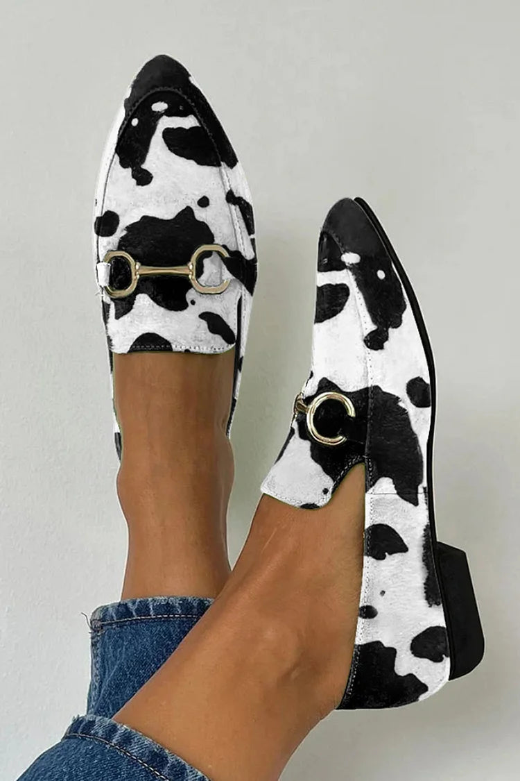 Printed Loafers with Buckle