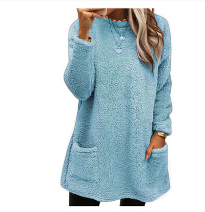 Lucy - Fleece Pullover Long Sweater