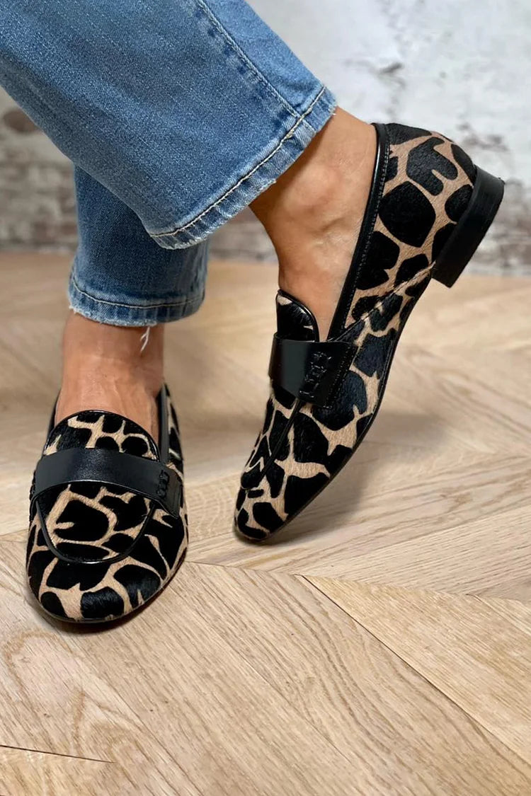 Animal Print Loafers with Elegant Detail