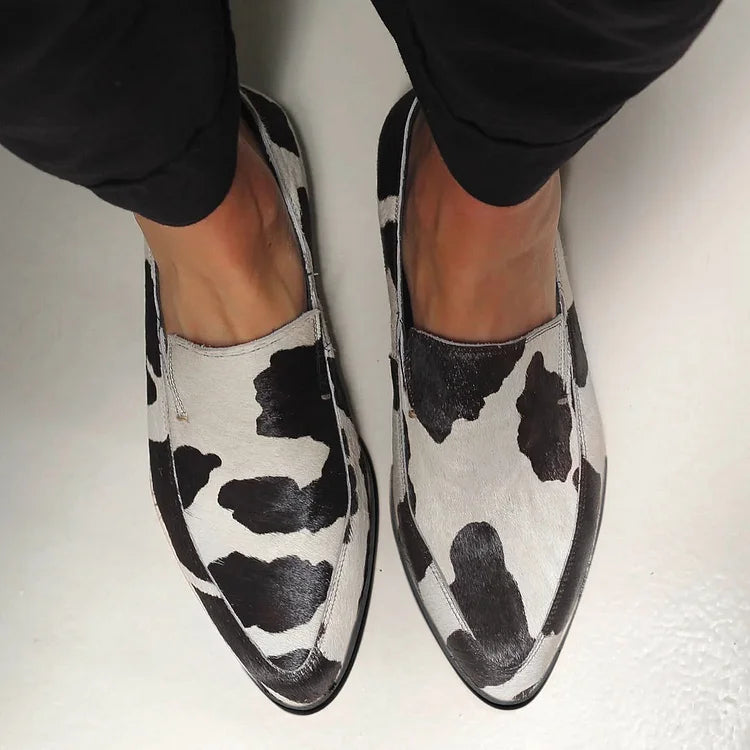 Cow Print Slip-Ons