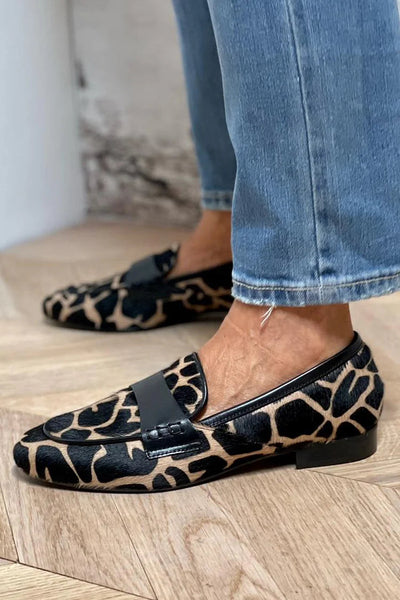 Animal Print Loafers with Elegant Detail