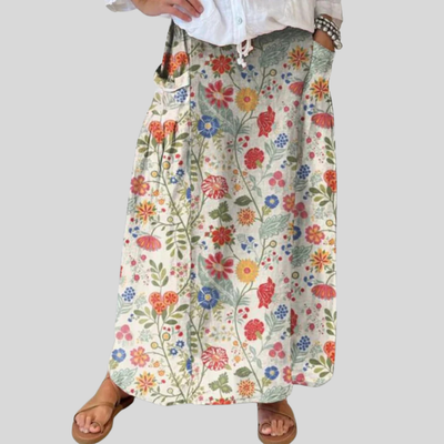 Women's Floral Elegant Midi Skirt