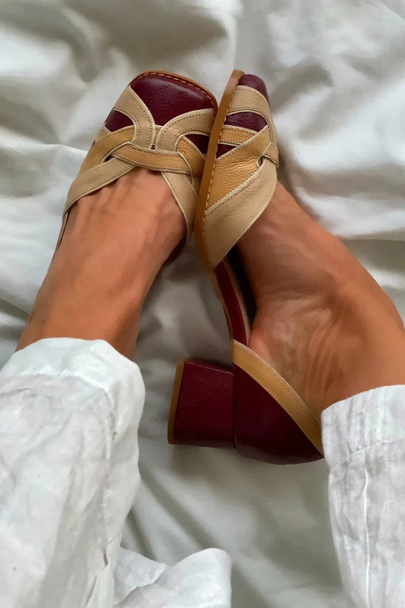 Tri-color Slip on Flats