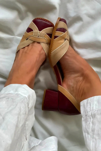 Tri-color Slip on Flats