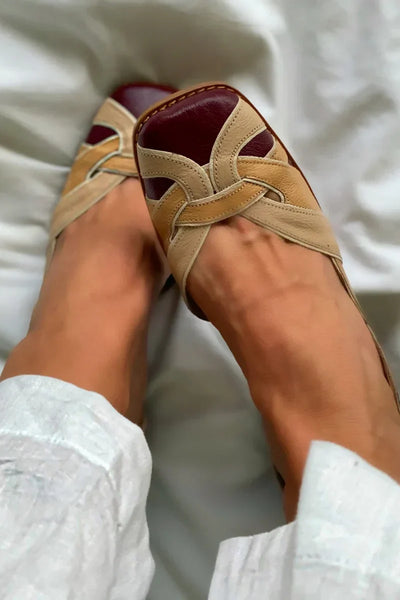 Tri-color Slip on Flats
