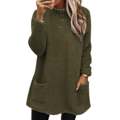Lucy - Fleece Pullover Long Sweater