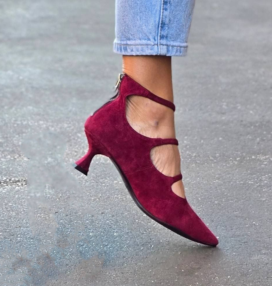 Decollete with Straps and Low Heels