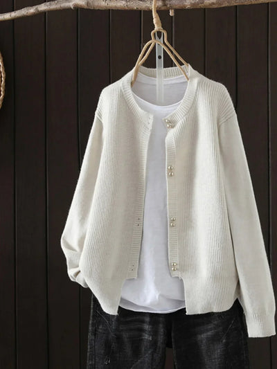 Elara™ - Pearl Button Cardigan