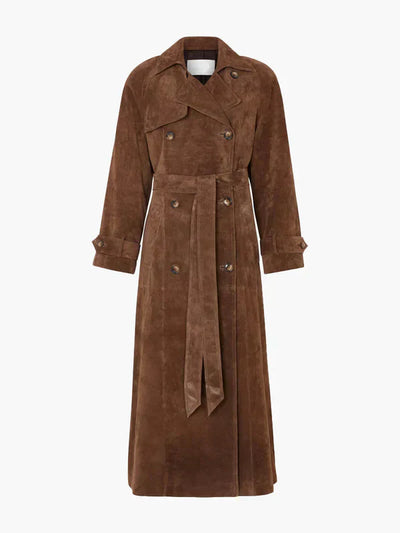 Suzanne| Classic Suede Trench Coat.