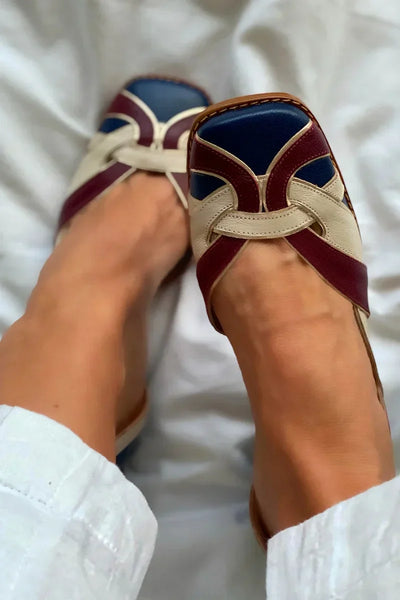 Tri-color Slip on Flats