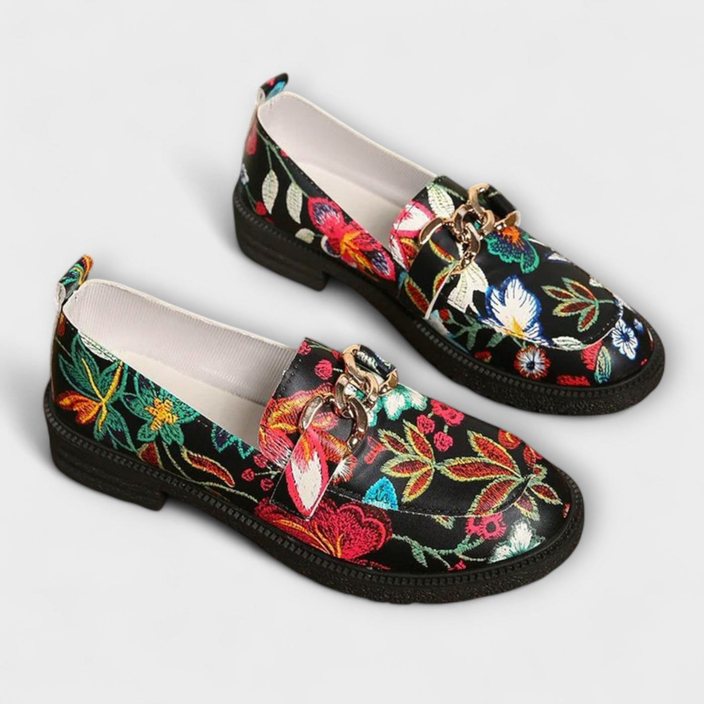 Orla – Multicolored Loafers with Floral Pattern