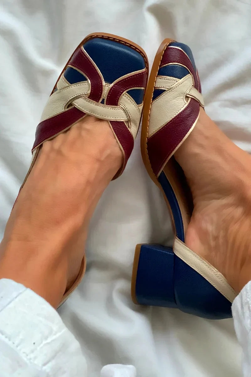 Tri-color Slip on Flats