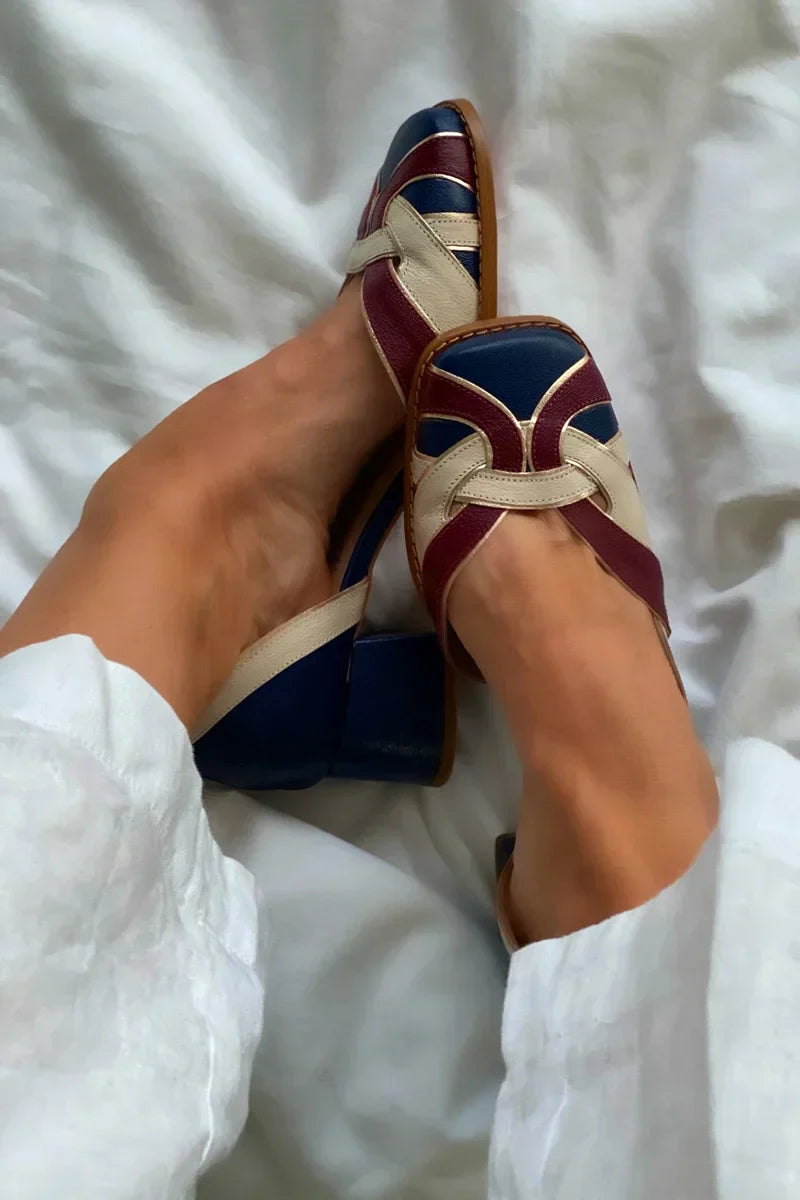Tri-color Slip on Flats